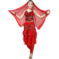 Costume de danse du ventre danse indienne minorité gland fesse écharpe Costume Tribal Costume de Performance