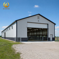 Bâtiment de ferme préfabriqué en acier pour bétail, abri pour animaux d'élevage, hangar pour ferme laitière, conception de ventilation, solution personnalisée