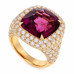 Anello floreale rosso-rosa, dal design elegante e un accessorio alla moda per l'uso quotidiano. - Product Image 1