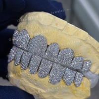 Grillz dentaires Hiphop personnalisés Moissanite/Diamant de laboratoire/Diamant naturel taille brillant Argent S925 Or massif 10K-18K Micro