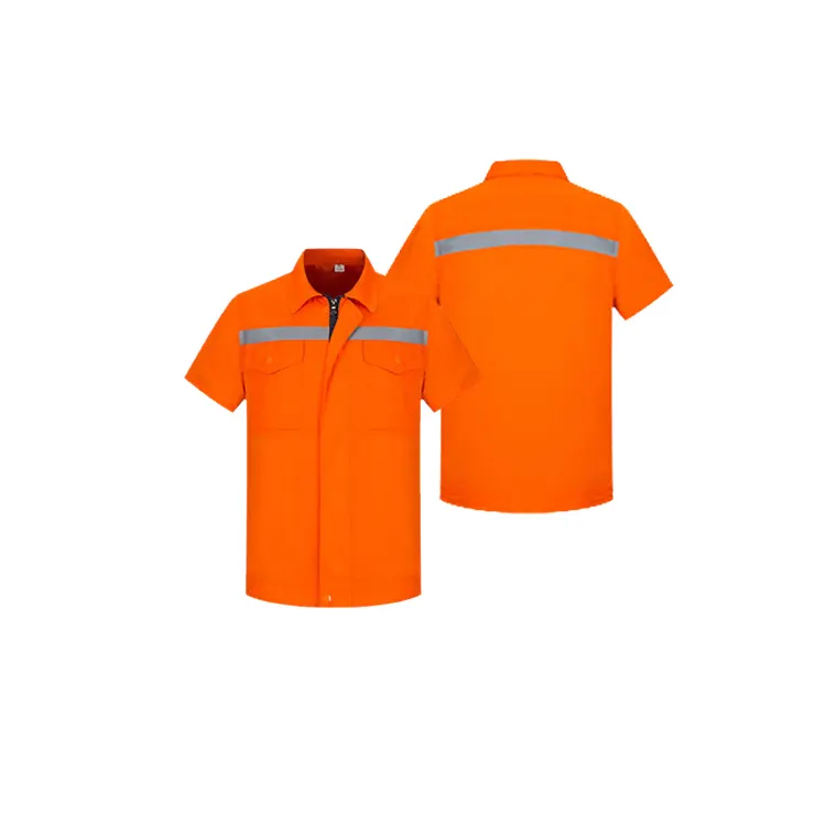 夏のカスタム半袖オレンジスーツ衛生作業員作業服作業服