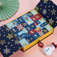 Calendrier de l'Avent personnalisé de luxe en carton recyclé, emballage cadeau vide pour cosmétiques, chaussettes, bougies, compte à rebours de Noël