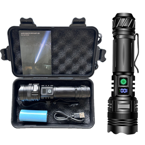 New 1500m dài phạm vi USB có thể sạc lại hợp kim nhôm cơ thể kỹ thuật số điện hiển thị trắng LED Ngọn Đuốc Đèn chiến thuật đèn pin - Product Image 6