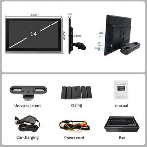 Radio Android 4K HD de 14 Pulgadas con Pantalla IPS, BT 5.0, MirrorLink Inalámbrico, Transmisor <span class=keywords><strong>FM</strong></span>, Salida de Video, Monitor de Reposacabezas para el Asiento Trasero del Automóvil - Product Image 6