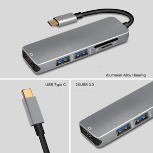 Manufacturer 5 in 1USB C <strong>HUB</strong> Type C <strong>Hub</strong> to HD HDTV 4k USB3.0 X 2 SD TF <strong>Card</strong> <strong>Reader</strong> Docking Station - Product Image 3