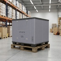 Boîte à palette pliable en plastique avec couvercle ondulé empilable et emboîtable pour le stockage en entrepôt et la logistique