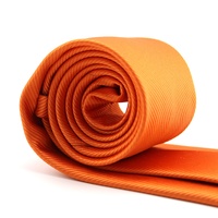 Cravates en polyester gros-grain tissé pour hommes, vente en gros Chine, cravate unie orange personnalisée avec logo pour hommes, boutique Saturn