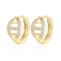 Boucles d'oreilles créoles tendance et écologiques, plaquées or/argent, géométriques, brillantes, en moissanite, bijoux de luxe pour femmes