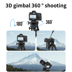 ขาตั้งกล้องพกพา 360 องศา °   ขาตั้งกล้องอลูมิเนียมอัลลอยแบบพับได้สำหรับถ่ายภาพพาโนรามา หมุนได้ ใช้กับโทรศัพท์มือถือ กล้องวิดีโอ ถ่ายวิดีโอบล็อก และถ่ายภาพ - Product Image 2