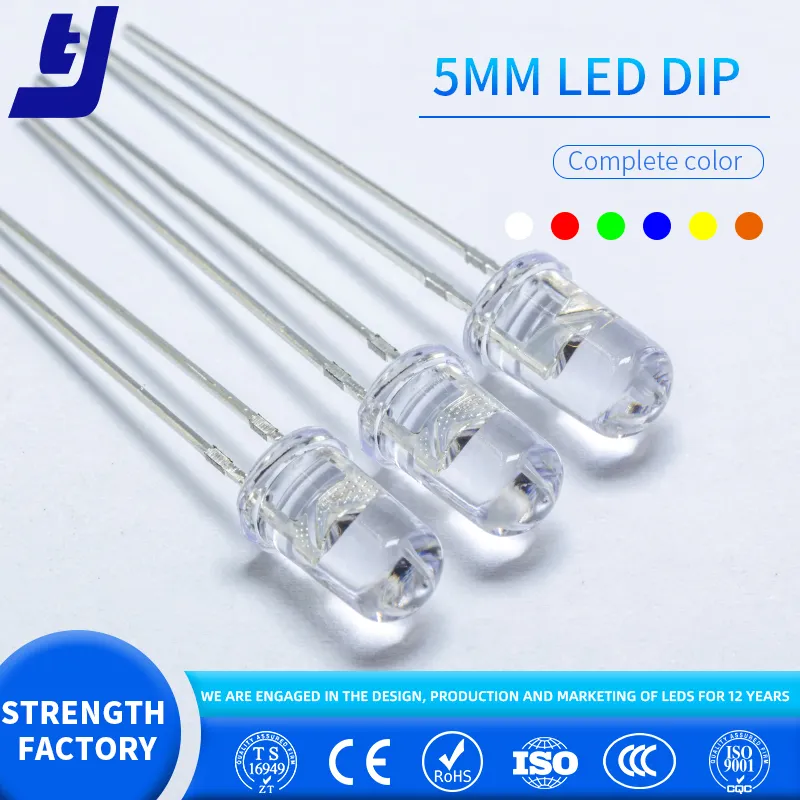 Đèn Led Diode Tròn 3Mm 5Mm Nguồn Cung Cấp Từ Nhà Máy Đèn Led Nhúng Qua Lỗ