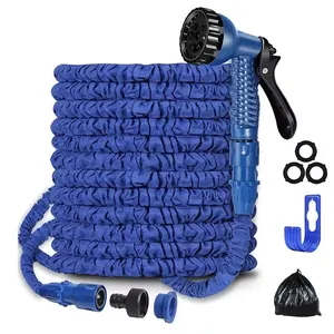 Custom No-Kink Flexible Water Hose Expandable Long Lightweight Garden Water Hose 25ft/50ft/75ft/100ft with10 Function Nozzle