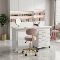 Table de manucure moderne avec collecteur de poussière et rangement pour salon de manucure