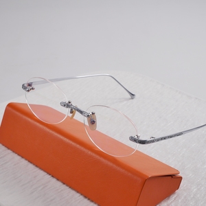 Elegant Rimless Oval Titanium Glasses Frame Ladies Anti Blue Light Fashion Daily Work Prescription <b>Eyewear</b> - Product Image 4