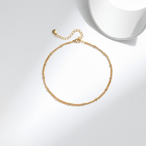 Chaîne de cheville minimaliste en <span class=keywords><strong>or</strong></span>, bijou de <span class=keywords><strong>pied</strong></span> réglable en cuivre plaqué <span class=keywords><strong>or</strong></span> 18 carats pour <span class=keywords><strong>femme</strong></span>, cadeau de vacances - Product Image 4