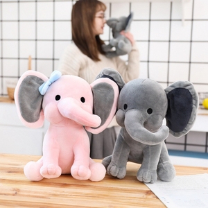 Rosa colorato grigio elefante <span class=keywords><strong>peluche</strong></span> testo personalizzato <span class=keywords><strong>grandi</strong></span> orecchie animali imbottiti cuscino giocattoli per bambini in cotone PP per compleanno - Product Image 5