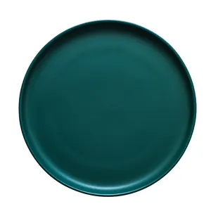 Plateau de service de <span class=keywords><strong>pizza</strong></span> en céramique, direct d'usine, 8 pouces, 10 pouces, 12 pouces, italien moderne rond noir mat, <span class=keywords><strong>assiette</strong></span> en céramique pour restaurant - Product Image 1