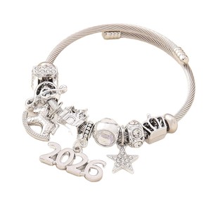 Gelang Baja Tahan Karat DIY Terbaru <span class=keywords><strong>2026</strong></span>, Gelang Liontin Kastil Kuda Kecil Bintang Modis, Hadiah Terbaik untuk Wanita - Product Image 6