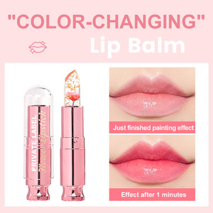 Lápiz Labial con Diseño Floral Personalizado en Tubo Transparente, Cambia de Color, Hidratante, Bálsamo Labial Natural, Maquillaje Labial al por Mayor, OEM - Product Image 3