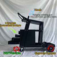 Chariot de soudage mobile en acier au carbone à 4 tiroirs pour soudeur et plasma