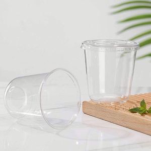 Vaso Desechable Ecológico Transparente de PET en Forma de U para Bebidas Frías, Café, Jugo, Té Boba, con Logotipo Personalizado, 89 mm, 360 ml-700 ml, con Tapas - Product Image 2