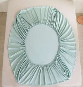 4 Uds <span class=keywords><strong>KOSMOS</strong></span> seda sensación verano bambú elástico sólido sábana bajera tamaño king - Product Image 2