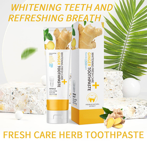 Dentifrice au gingembre en gros, 1500ppm de fluorure, pour la <span class=keywords><strong>protection</strong></span> contre les caries, blanchissant aux herbes, élimine les taches, soin des gencives et de la bouche - Product Image 4