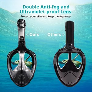Mascarilla de buceo plegable de silicona, máscara bucal de cara completa con gran lente, personalizada, disponible, 180 - Product Image 5