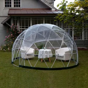 Tente géomantique en PVC Transparent de 4m, dôme pour la demi-sphère, à vendre dans l'arrière-cour
