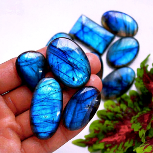 หินไฟอัญมณี Cabochon หินลาบราดอไรต์สีฟ้า - Product Image 1
