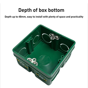 低価格卸売グリーン1ギャングカスタムエンクロージャー埋め込み式プラスチックIP30ジャンクションボックス（住宅/ホテル/オフィス用） - Product Image 2