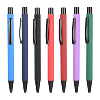Bolígrafo Promocional Multicolor de Metal con Recubrimiento de Goma y Clic, con Logotipo Grabado con Láser