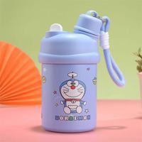Termo de vacío de acero inoxidable 316 con diseño de dibujos animados, portátil, de gran capacidad, anticaída, con pajita, para niños, para exteriores, con asa de transporte