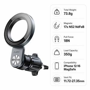 อุปกรณ์เสริมโทรศัพท์ในรถยนต์ APPS2CAR ที่ยึดติดช่องแอร์แบบแม่เหล็ก หมุนได้ 360 องศา ใช้งานได้กับโทรศัพท์มือถือ <span class=keywords><strong>iPhone</strong></span> ทุกรุ่น ทนทาน เหมาะสำหรับรถยนต์ รถบรรทุก รุ่นใหม่ ปี 2025 - Product Image 1