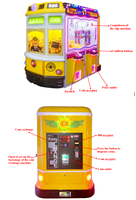 M SKY Machine de jeu d'arcade à monnayeur avec grue à pinces pour 4 blocs et distributeur de monnaie, pour centres de divertissement familiaux intérieurs