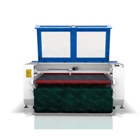 Machine de découpe laser CO2 100W pour tissu, cuir, textile avec table de convoyage et alimentation automatique
