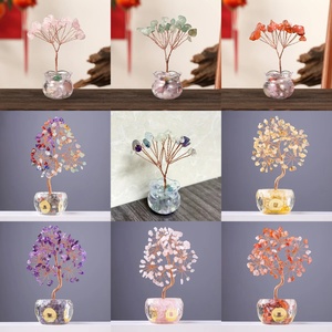Citrine naturelle et améthyste ornements d'<span class=keywords><strong>arbre</strong></span> de fortune en cristal sculpté artisanat décoration de bureau pour bureau ou cadeaux à la maison - Product Image 2
