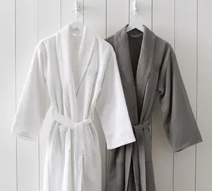 Махровый банный халат из органического хлопка с вафельным внутри, роскошный халат для спа и отеля