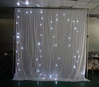 Boda DJ luces LED tela blanca 5x4m escenario telón de fondo LED estrella cortina Decoración
