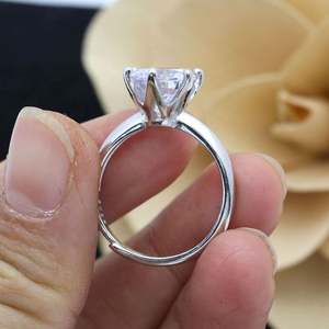 แหวนเพชรโมอิส1ct เพชรแฟชั่นสำหรับผู้หญิงแหวนหมั้น2ct เงินสเตอริง925 - Product Image 3