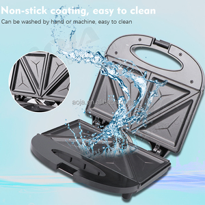 Aoja đa trong 1 tùy chọn tấm điện 10 lỗ hạt <span class=keywords><strong>Waffle</strong></span> Máy Nướng <span class=keywords><strong>Mini</strong></span> 2 lát có thể tháo rời bữa ăn sáng bánh Sandwich <span class=keywords><strong>Maker</strong></span> - Product Image 4