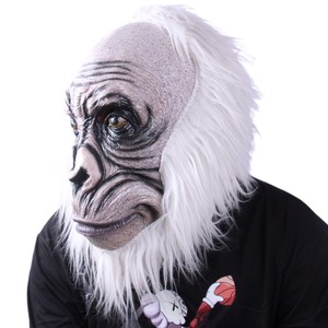 Masque de singe intégral en latex, <span class=keywords><strong>costume</strong></span> de déguisement d'animal primate (chimpanzé, singe) pour Halloween, Noël, anniversaire, mascarade, effrayant et amusant - Product Image 4