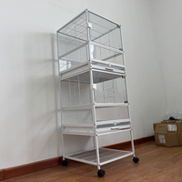 Cage Moderne Classique Robuste en Verre et Acier Inoxydable de Qualité Supérieure, Facile à Nettoyer, Large, Idéale pour l'Élevage de Perroquets - Fabrication Chinoise, Vente Chaude