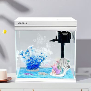 ตู้ปลา Jinjing Ultra-Clear แบบชิ้นเดียวพร้อมฝาปิด Eco Aquarium - สำหรับวางบนโต๊ะทำงาน - Product Image 1