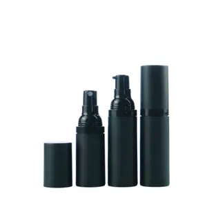 Confezione cosmetica per la cura personale vuota 15ml 30ml 50ml pompa per profumo Spray in plastica opaca nero Airless bottiglia per uomo