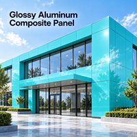 Panneau composite en aluminium vert brillant de 3 mm avec revêtement FEVE pour façades de magasins