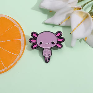 Nette Axolotl Emaille Pin benutzer definierte rosa Salamander Broschen Revers Shirt Abzeichen Cartoon Tiers chmuck Geschenk für Kinder Freunde - Product Image 2