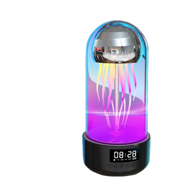 Rechargeable Wireless Bass Colorful Dynamic Jellyfish Portable Speaker With Ambient Lamp 7-Color Changing Light
