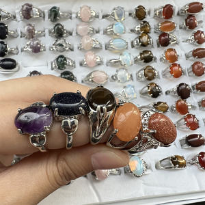 Кольцо из натурального камня, Кристальные полудрагоценные кварцевые кольца разных размеров, Подарочные ювелирные изделия - Product Image 5