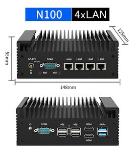 Mini PC Firewall 12th Gen In-tel <span class=keywords><strong>I3</strong></span> N305 N100 Router morbido 4x I226-V 2.5G DDR5 2 * COM 2 * HD raffreddamento efficiente per <span class=keywords><strong>Computer</strong></span> industriale - Product Image 3
