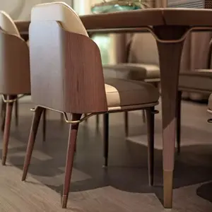 כיסא אוכל בית עץ מלא עיצוב איטלקי חדש מלון יוקרתי גב מסעדה מסחרית כיסא עץ